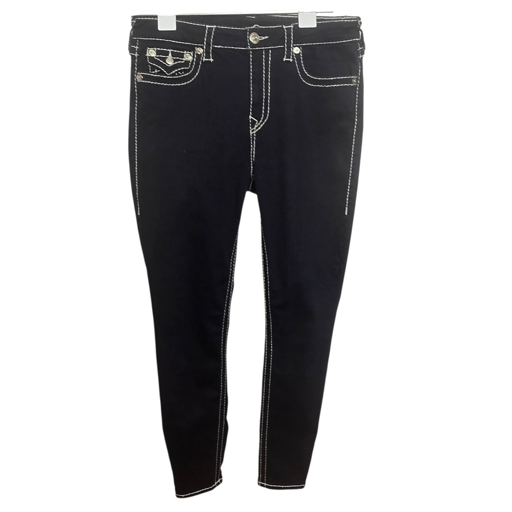 True Religion Jennie Curvy Skinny Jeans 33 Y2K Horseshoe Dark Wash Like New BigT